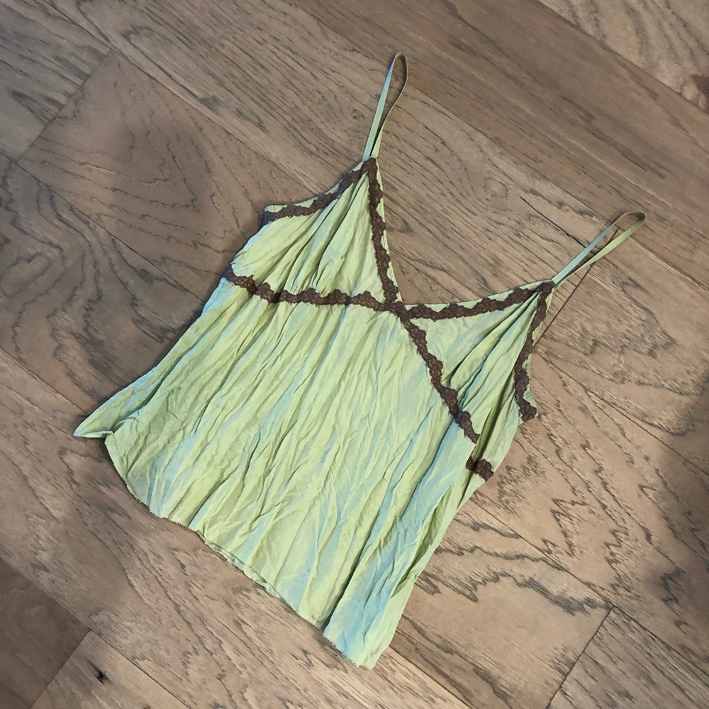 EUC Boden Silk Green and Brown Camisole